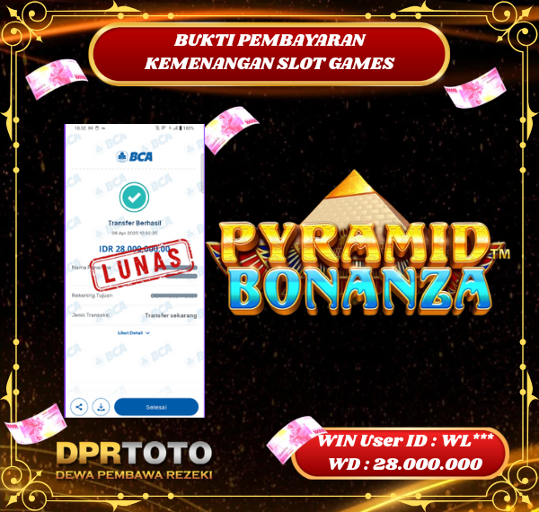 KEMENANGAN BESAR SLOT PYRAMID BONANZA Rp 28.000.000 - LUNAS